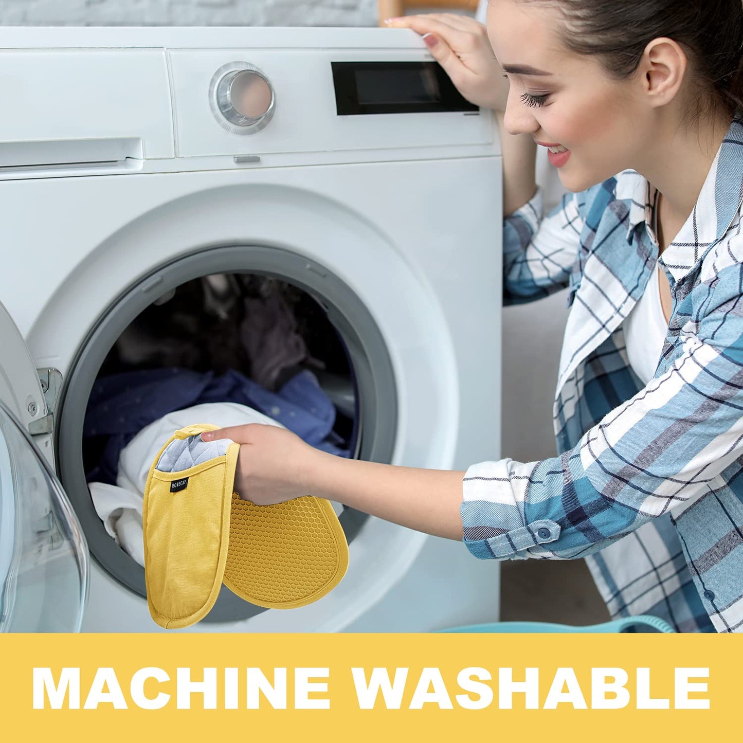 2er-Pack Silikon-Topflappen für die Küche, hitzebeständig bis 260 °C, rutschfeste, große Topflappen mit Tasche, gesteppte Untersetzer für heiße Töpfe und Pfannen auf der Arbeitsplatte (Grau) 