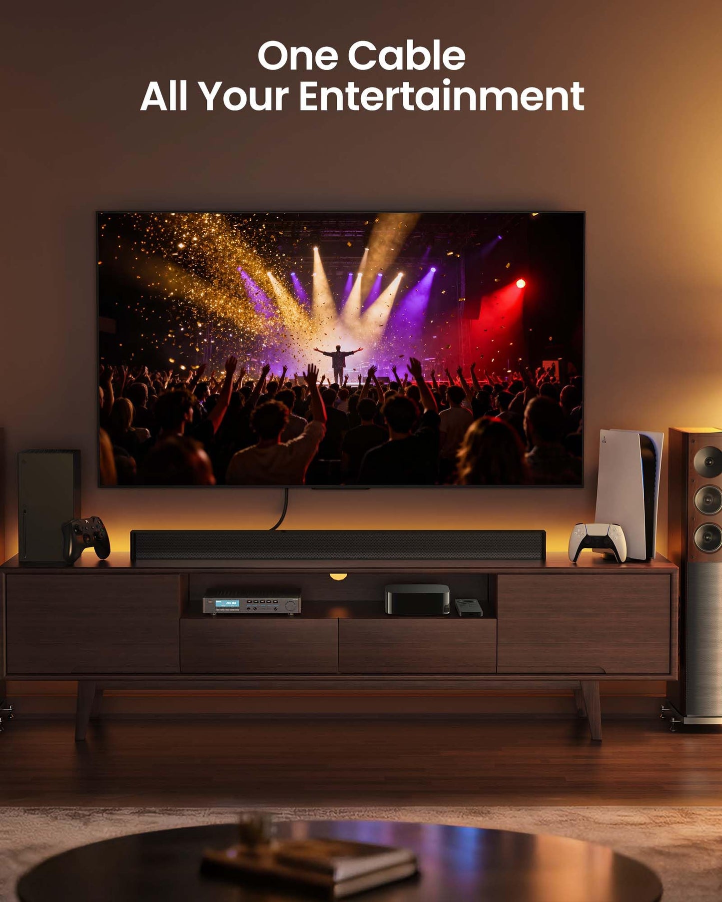 Silkland 8K HDMI ARC/eARC Kabel 2.1 für Soundbars, 2 m, 8K@60Hz, 4K@120Hz, High-Speed-HDMI-Kabel für Heimkino, 48 Gbit/s, Dolby Atmos, DTS:X, kompatibel mit Vizio, Samsung, Bose Soundbars, UHD-Fernsehern und Blu-ray-Playern 