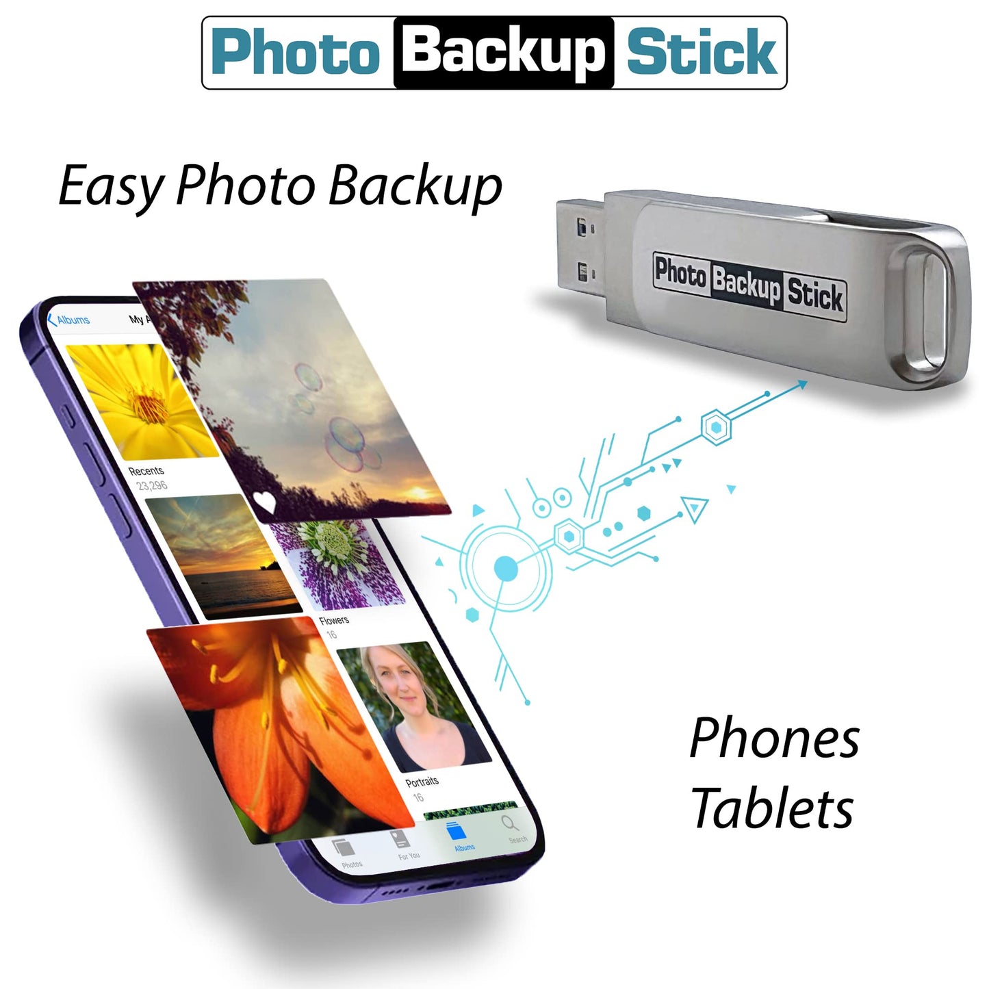 Foto-Backup-Stick für Android (128 GB) – Sichern Sie Fotos und Videos von Android-Smartphones und -Tablets