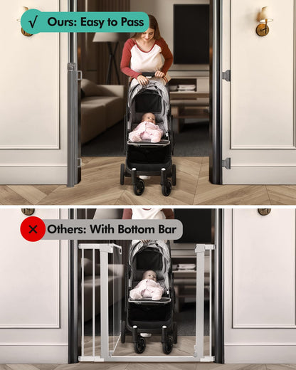 Retractable Baby Gates, Mesh Dog Gate for Doorways, 33.6" Tall, Expands to 55" Wide,Pet Safety Essential Fit for Baseboards, Wide Toddlers Gates for Hallways, Indoor & Outdoor,Grey