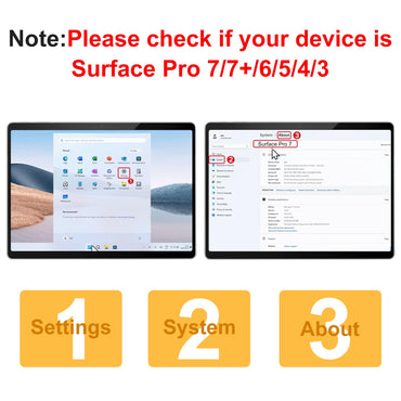 TECURS Bluetooth Keyboard for Surface Pro 7/7+/6/5/4/3 (12.3 inch), Wireless Bluetooth Connection 7-Colors Backlight Keyboard Type Cover, Touchpad, Sleep/Wake Function, Rechargeable Ultra-Thin Design
