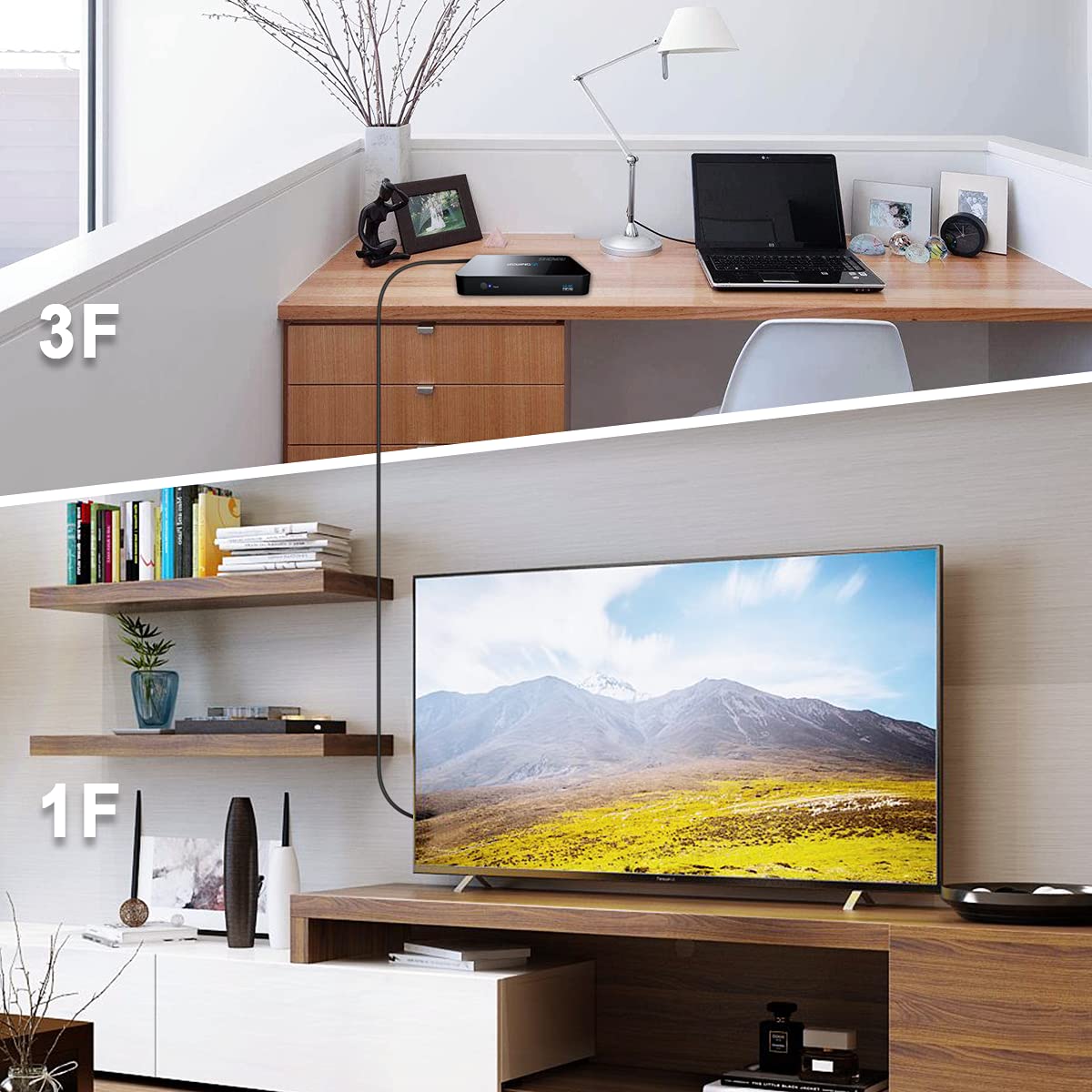 Fiber Optic HDMI Cable 100 Feet, HDMI 2.0, 18Gbps, Supports 4K@ 60Hz, 4:4:4/4:2:2/4:2:0, HDR10, Dolby Vision, HDCP2.2, ARC,3D,Slim and Flexible