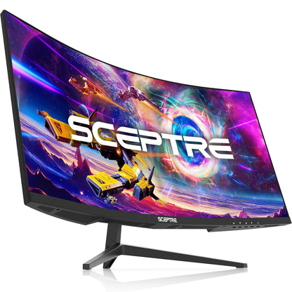 Sceptre 30-Zoll Curved Gaming Monitor 21:9 2560x1080 Ultra Wide/ Slim HDMI DisplayPort bis zu 200Hz Eingebaute Lautsprecher, Metall Schwarz (C305B-200UN1)