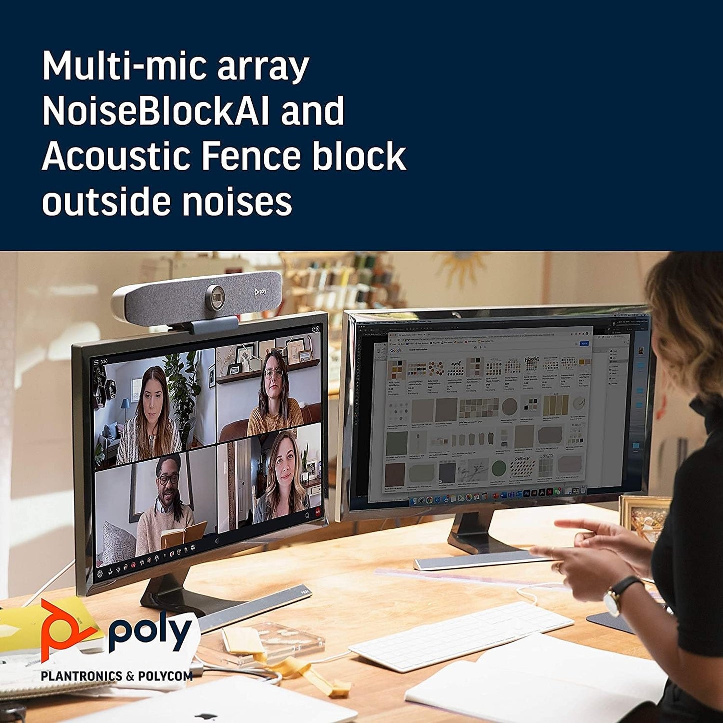 Poly Studio P5 Professional Webcam (Plantronics) - 1080p HD Laptop Camera for Video Conference & Distance Learning - Monitor & Tripod Mount - Privacy Shutter-Works w/Teams (Certified), Zoom(Certified)