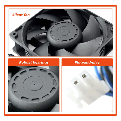 Mhrxusd 2 Pack XY-12038B2H High Air Volume EC-Fan fit for hte12038d Fan 110V-220V 0.06A 50/60HZ 12CM 120×120×38mm for Ice Maker Cabinet Cooling