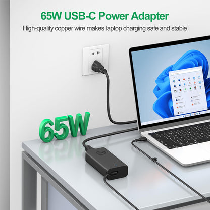 65W/45W Dell Laptop-Ladegerät USB-C für Latitude 5420, 5520, 5320, 5430, 5290, 7410, 7420, XPS 13, 9250, 9360, 9365, 9370, 9380, 9350, 9550, Chromebook 5190 (Netzteil Typ C) 