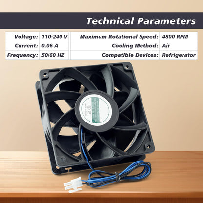 Mhrxusd 2 Pack XY-12038B2H High Air Volume EC-Fan fit for hte12038d Fan 110V-220V 0.06A 50/60HZ 12CM 120×120×38mm for Ice Maker Cabinet Cooling