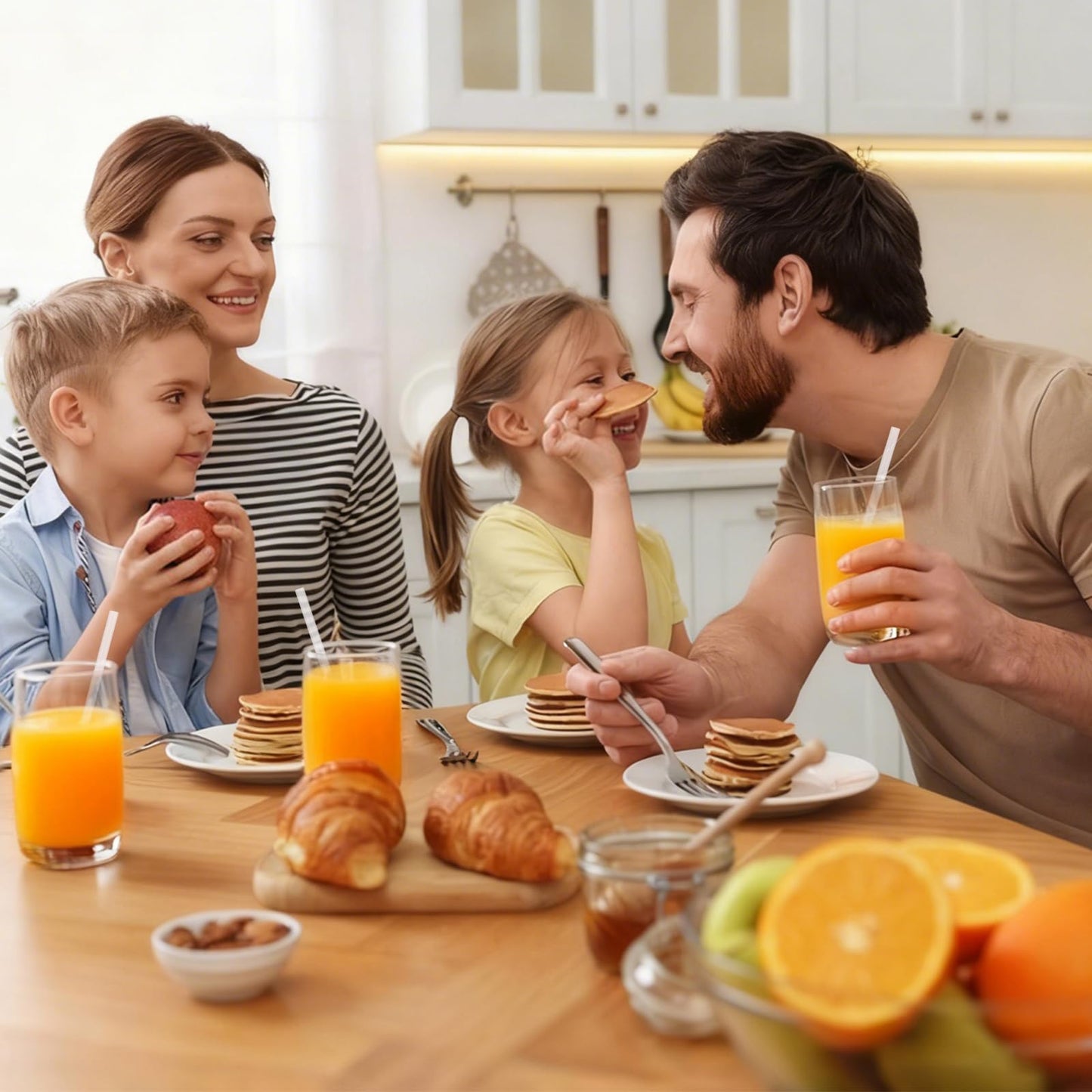 [Individually Wrapped] 100Pcs Disposable Plastic Straws - 8.26"*0.23" Clear Drinking Straws for Hot/Cold Drinks,Juice,Coffee,Cocktail