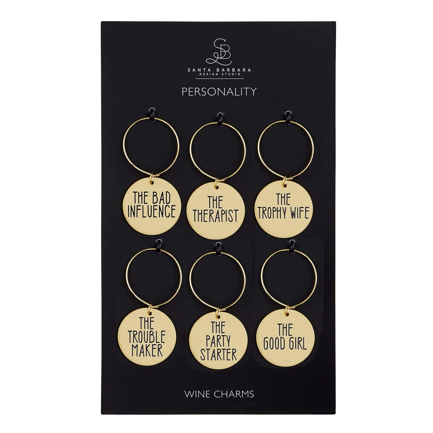 Santa Barbara Design Studio Zinc Alloy Wine Charms, Set of 6, Personality
