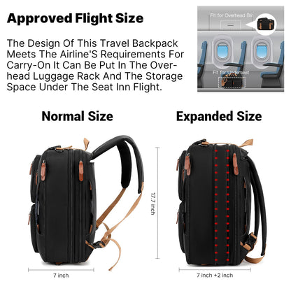 MOLNIA 3 in 1 Laptop Bag for Men, 17.3 Inch Work Bags for Men, Laptop Backpack, Briefcases, Messenger Bag, Computer Bags for Laptops for Men Women, Black