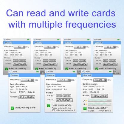 XIXEI X7 NFC RFID Card Copier Reader Writer Duplicator for Mulit Frequency Read and Writer Smart Card Programming Card(5 pcs rewritable Cards 5 pcs UID keyfobs 5pcs T5577 keyfobs)
