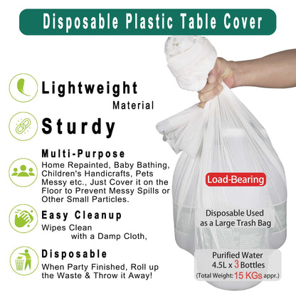 PARTY ULYJA Orangefarbene Plastiktischdecken, 2er-Pack, Einweg-Tischdecken, 54 x 108 Zoll, PEVA, Herbstfarben, für Grillpartys, Picknicks, Geburtstage, Hochzeiten, rechteckige Tische (8 Fuß). 