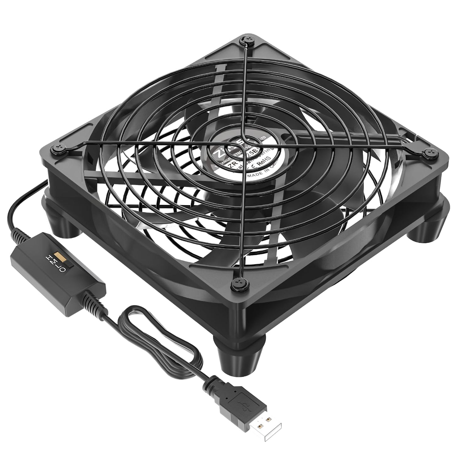Quiet 120mm USB Fan Zirsso 5V Powered Fan for Receiver DVR PlayStation Xbox Computer Cabinet Cooling