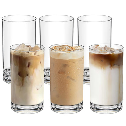 RÉALWÁY Bruchsichere Trinkgläser aus Kunststoff, 6er-Set, 500 ml, transparente, unzerbrechliche Becher für Küche, Pool und Terrasse – BPA-frei, spülmaschinenfest, Acrylbecher in Glasoptik.