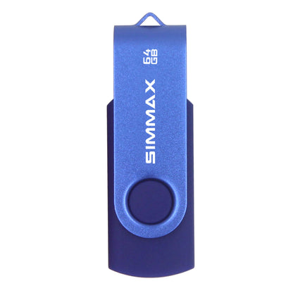 SIMMAX USB-Sticks, 5er-Pack, 64 GB, drehbares Design, USB 2.0, USB-Stick, Zip-Laufwerk (64 GB, Blau, Grün, Schwarz, Rot, Lila)