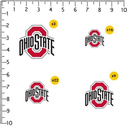 The Ohio State University Primary Logo 50ct Vinyl Large Deluxe Stickers Variety Pack - Laptop, Water Bottle, Scrapbooking, Tablet, Skateboard, Indoor/Outdoor