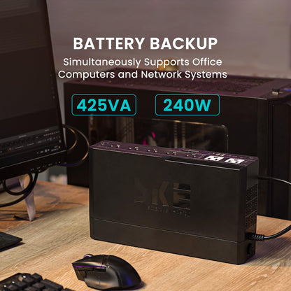 SKE SMART KEY ENERGY SKE 425VA/240W USV-Batterie-Backup Überspannungsschutz für Computer USV-Batterie-Backup Unterbrechungsfreie Stromversorgung…, VL425