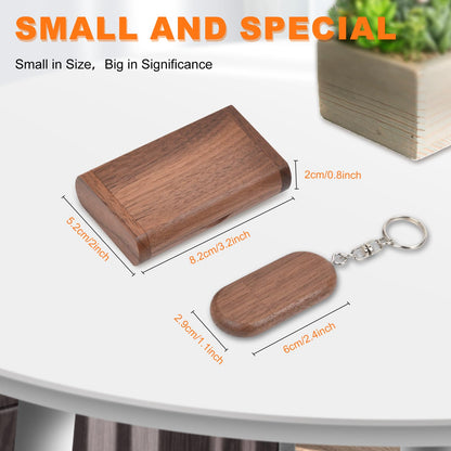 Novelty Wooden USB 2.0 Flash Drive 16GB Data Storage Memory Stick USB Stick Ellipse Pendrive with Wooden Box
