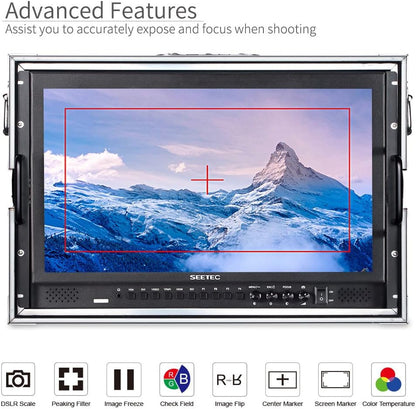 SEETEC P173-9HSD-CO 17,3-Zoll-Handymonitor für Broadcast-Produktionsleiter mit 3G-SDI-, HDMI- und YPbPr-Ein- und -Ausgang, Aluminiumgehäuse, Full HD 1920×1080 
