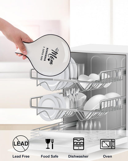 Löffelablage aus Keramik, Kochlöffelhalter für Küchenarbeitsplatte/Herd/Esstisch, modernes Landhausdekor, groß (blau) 