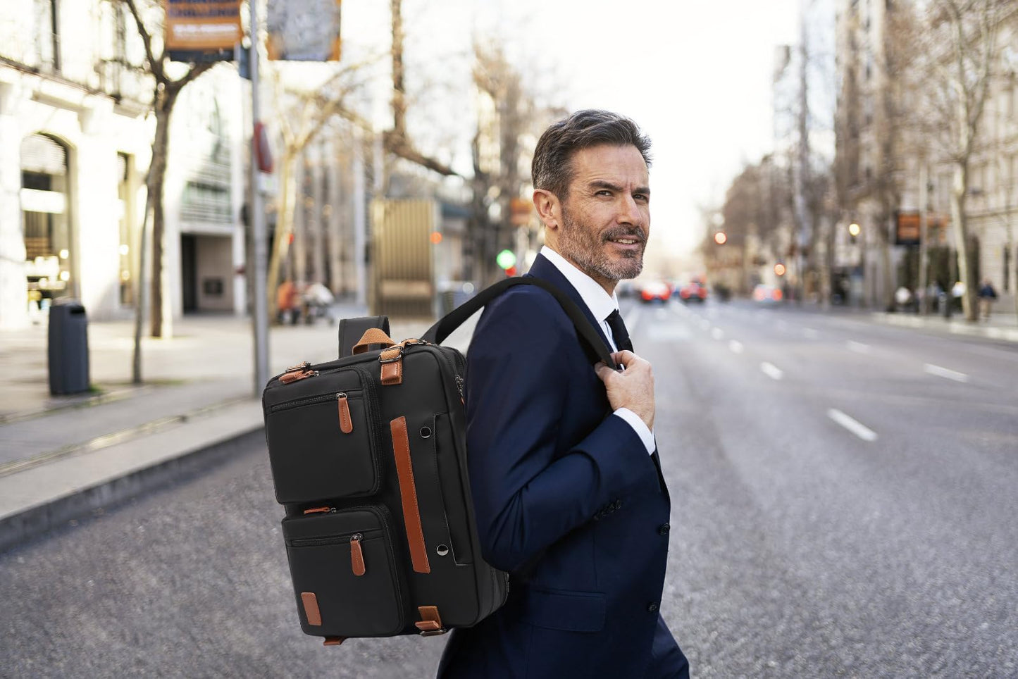 MOLNIA 3 in 1 Laptop Bag for Men, 17.3 Inch Work Bags for Men, Laptop Backpack, Briefcases, Messenger Bag, Computer Bags for Laptops for Men Women, Black