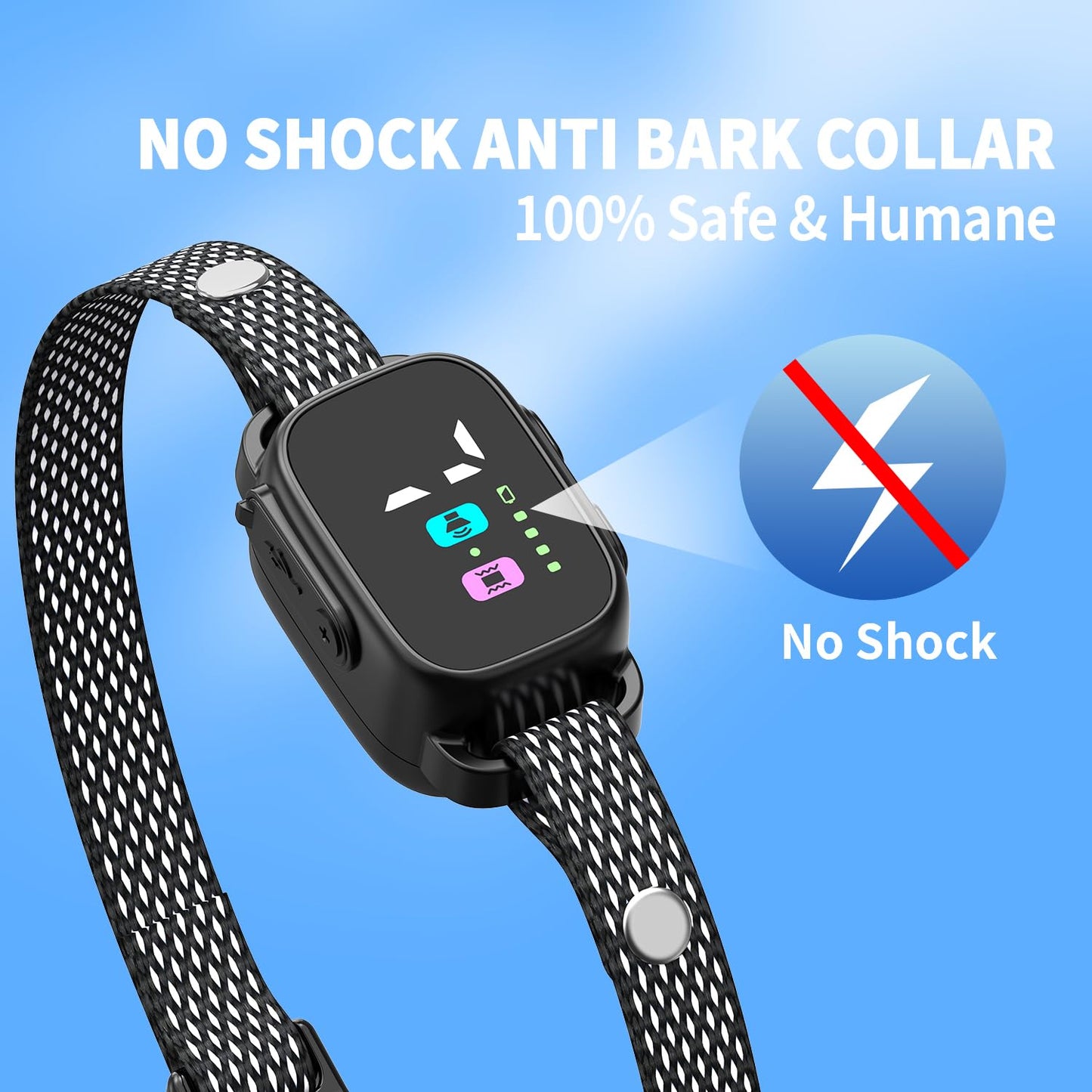 RICIVI Anti-Bark Collar for Small Dogs, No Shock Anti Barking Collars with 7 Sensitivities, 3 Adjustable Modes Beep & Vibration, IP67 Waterproof - Effective & Humane, Premium Black