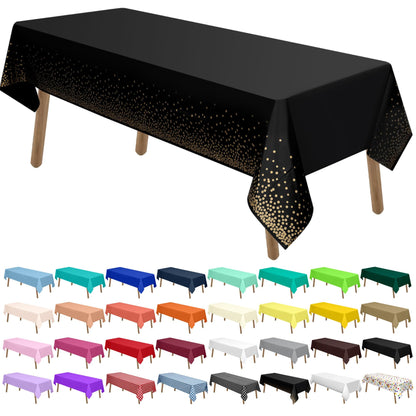 PARTY ULYJA Orangefarbene Plastiktischdecken, 2er-Pack, Einweg-Tischdecken, 54 x 108 Zoll, PEVA, Herbstfarben, für Grillpartys, Picknicks, Geburtstage, Hochzeiten, rechteckige Tische (8 Fuß). 