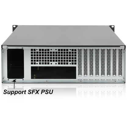 RackChoice 3U rackmount Server Chassis Support Liquid Cooling Compatibility up to Elevated 360mm Radiator Support SFX PSU/ATX/MicroATX/Mini-ITX MB