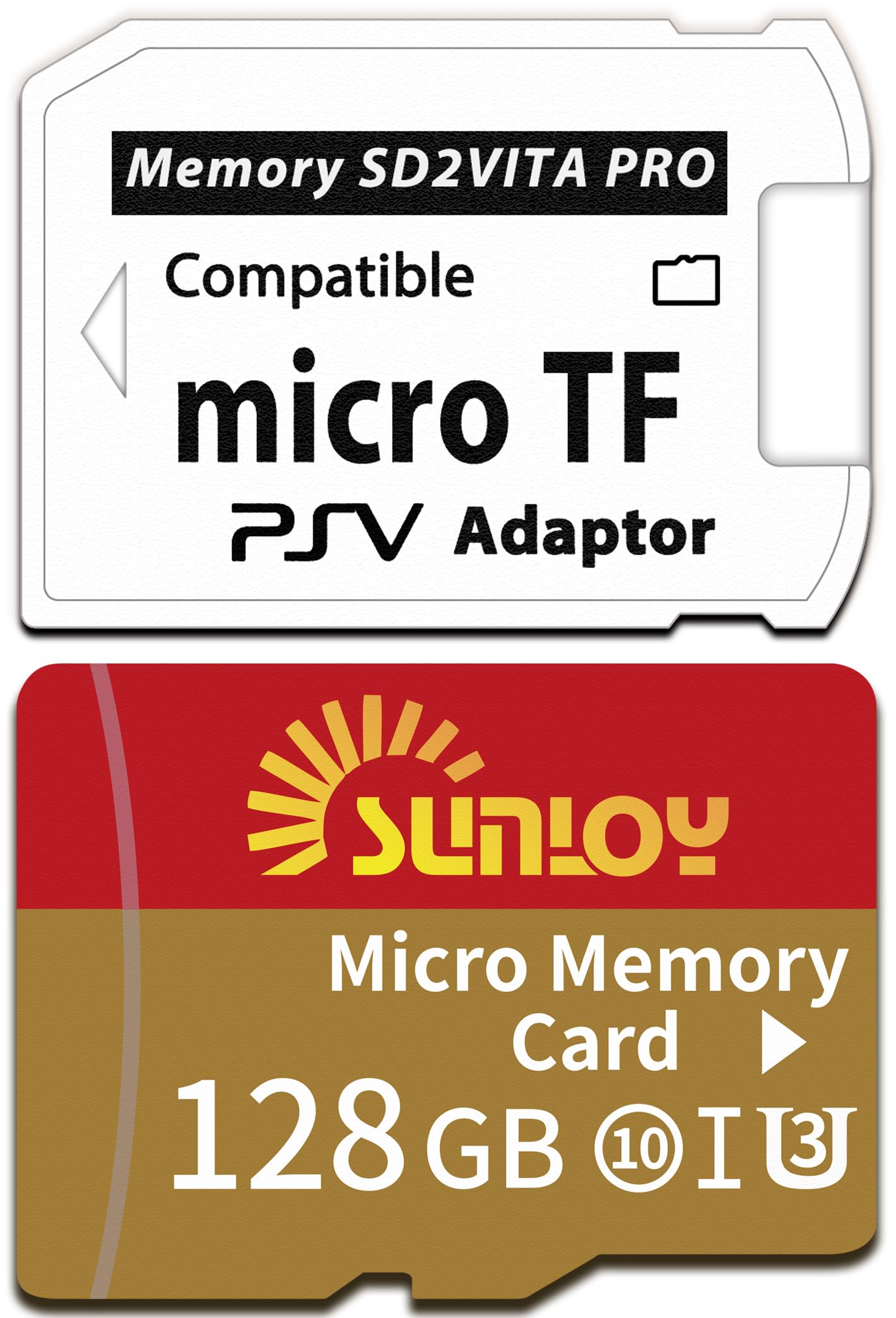 SD2Vita 6.0 PS Vita Memory Card Adapter with 128GB Micro SD Card, High Speed microSDXC UHS-I Flash Memory Card with PSVita SD Card Adapter for PSV 1000/2000 PSTV FW 3.60 HENkaku Enso System