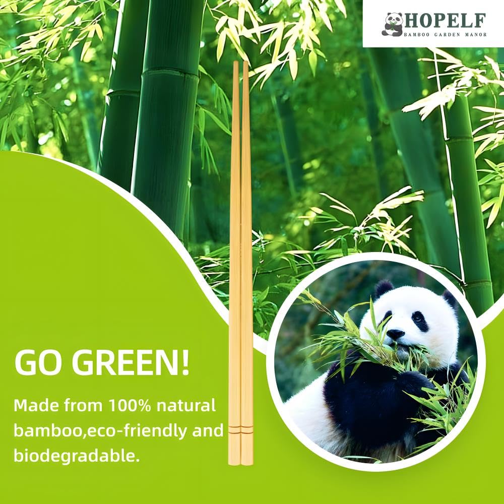 9.5 Inch X 5 Pairs Chopsticks,Reusable,Simplea and Minimalistic Design,More Size Choices 7"/9.5"/12"
