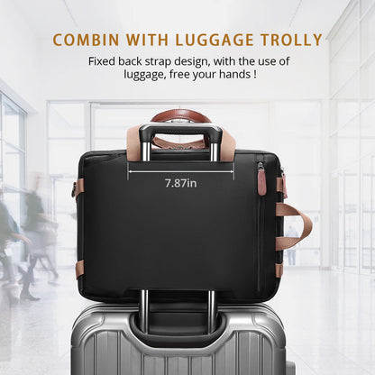 MOLNIA 3 in 1 Laptop Bag for Men, 17.3 Inch Work Bags for Men, Laptop Backpack, Briefcases, Messenger Bag, Computer Bags for Laptops for Men Women, Black