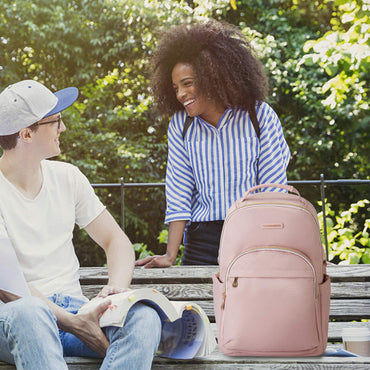 LIGHT FLIGHT Laptop Backpack for Women, Travel BookBag for 17.3 Inch Computer, Backpack for Work Travel College, Large Pink