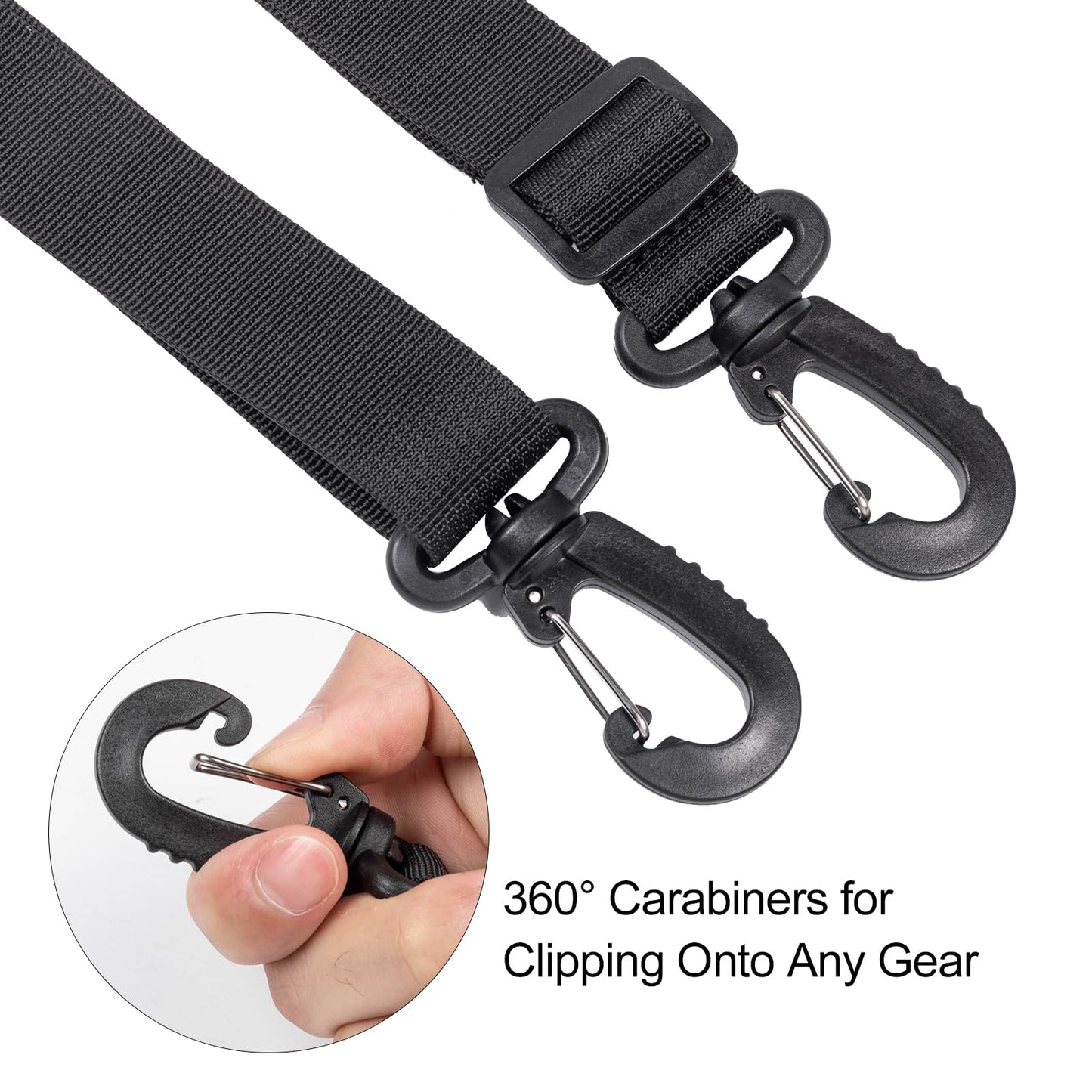 OneTigris Shoulder Straps Replacement Adjustable Strap for Briefcase Messenger Bag (2PC, Black)