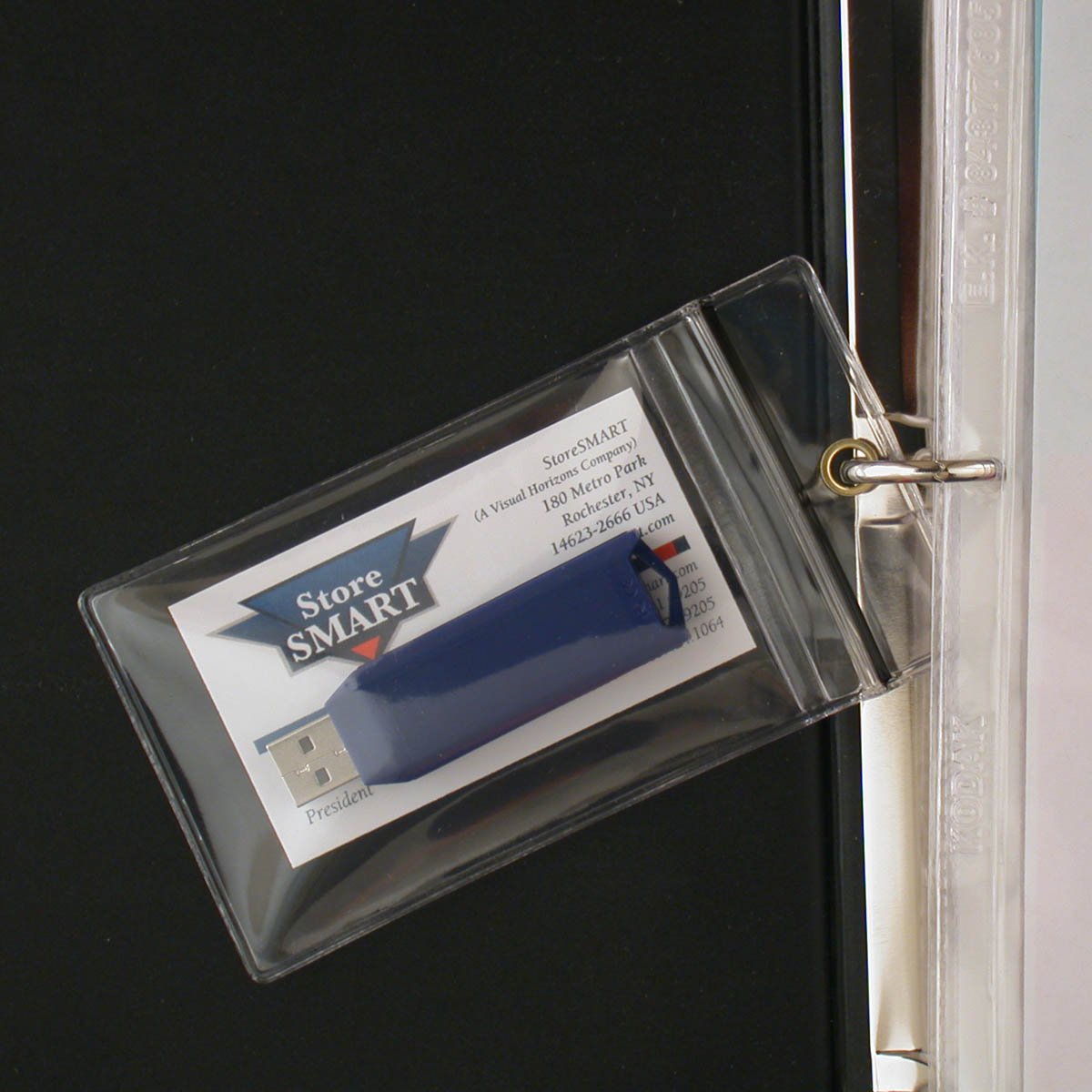 StoreSMART® USB Flash Drive/Memory Card & Business Card Holders 5-Pack - Zip-Top and Hang Hole - Open Short Side (R3578ZIPS-FLASH-5)