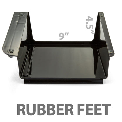 Officemate Telephone Stand, Laptop Stand, Black Plastic Computer Riser, Laptops Elevator for Desk, 12.5 x 10 .125 x 5.25 Inches, Black (21522)