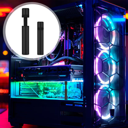 Salbsever Black GPU Support Bracket, Anti-Sag Graphics Card Holder, Stainless Steel, 73-130mm, Universal Fit, Easy Installation