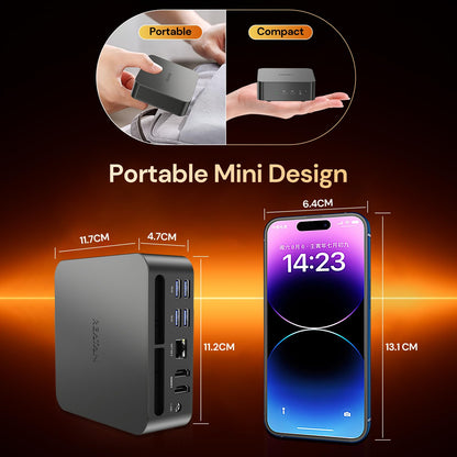 Reatan Mini PC Gaming AI AMD Ryzen 9 7940HS 64GB DDR5 2TB(2 * 1TB) NVME SSD 5600 MHz RAM, Desktop Mini Computers, Radeon 780M Graphics, 2.5Gbps LAN, USB4, HDMI 2.1, 8K USB 4.0 Wi-Fi 6E/BT5.3