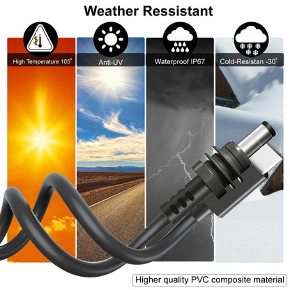 Nedul Starlink Mini USB C to DC Power Cable, 6.5ft Starlink Mini Type-C to Power Cable, PD 20V Type-C Input to DC Male Output Waterproof, Compatible with 65W+ PD 20V Protocol Power Supply/Source (2M)