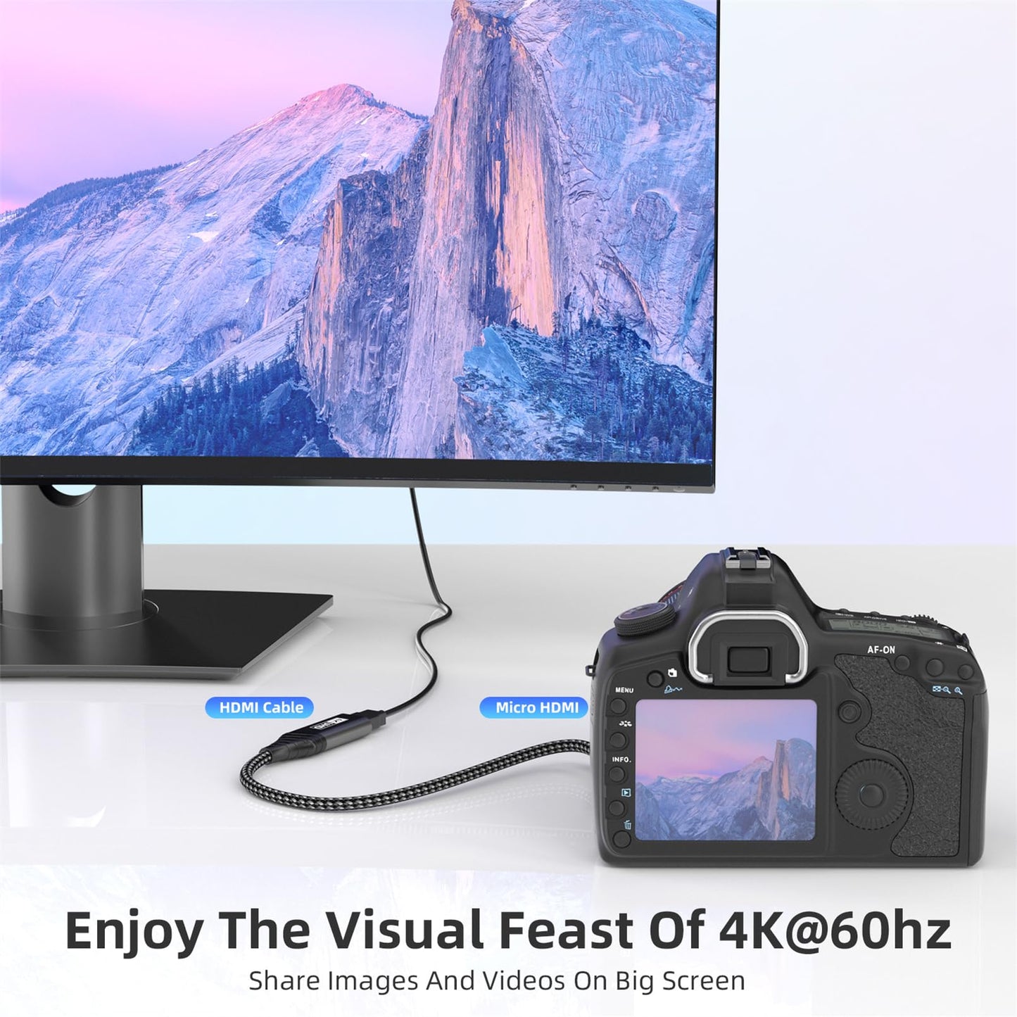 Micro HDMI to HDMI Adapter,4K@60Hz 3D 1080P Type D to A adapter cable supports Ethernet,3D,HDR and ARC,Micro HDMI to HDMI compatible with Raspberry Pi 5/4,Hero,cameras A6300 A6400,Yoga,ODROID etc