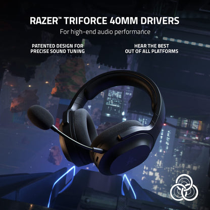 Razer Barracuda X Wireless Gaming & Mobile Headset (PC, PlayStation, Switch 2, Android, iOS): 2.4GHz Wireless + Bluetooth - Lightweight - 40mm Drivers - Detachable Mic - 50 Hr Battery - Black