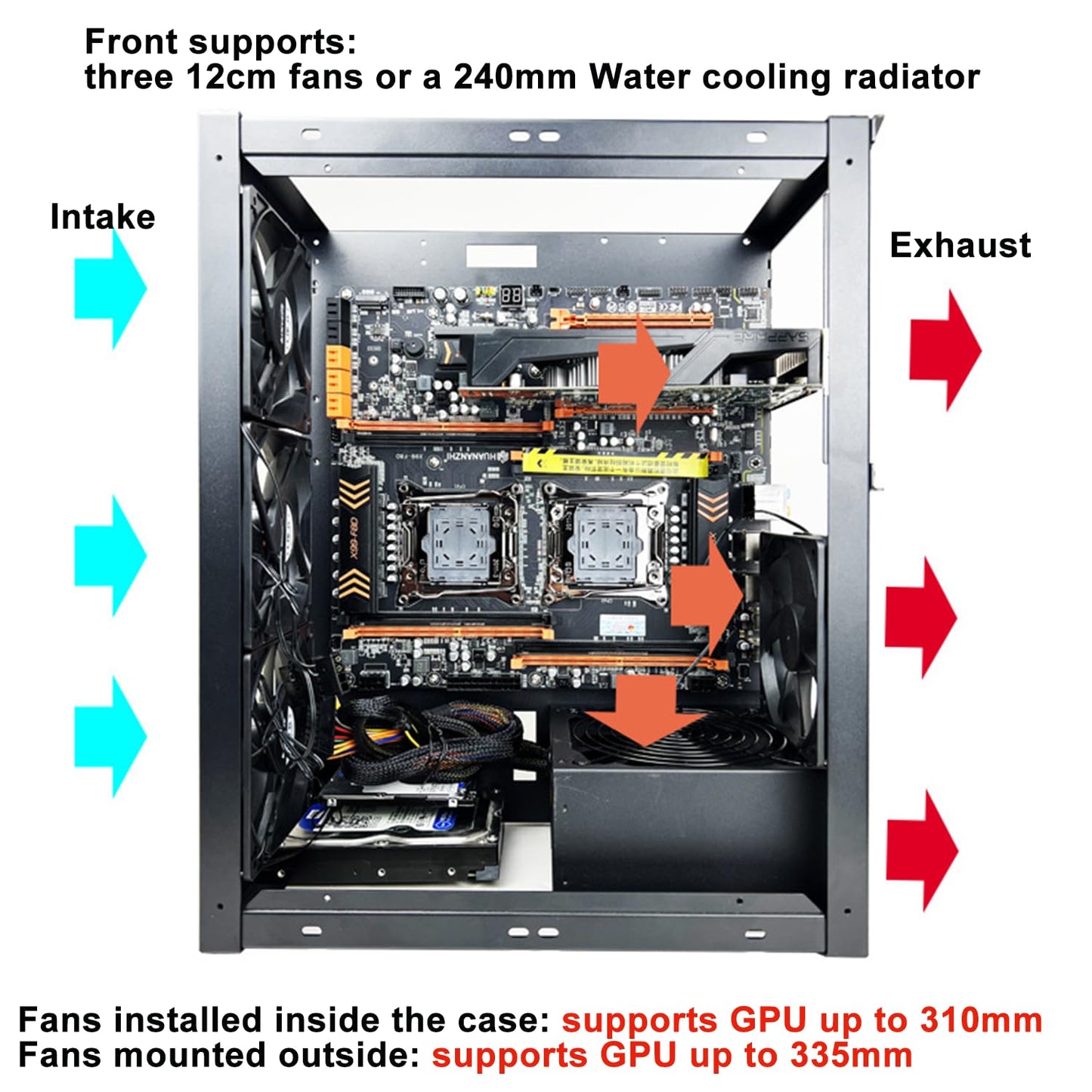 PC Test Bench,Open Air PC Case,Open Frame Computer Chassis, DIY Stackable Techbench Server Rack Mount PC Case for ATX MATX ETAX X79 X99 X10DRL-I X12DPI-N6 Micro ATX Motherboards