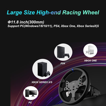 PXN Force Feedback PC-Rennlenkrad, abnehmbares 270/900 Grad V99 Lenkradsimulator mit Pedalen und Schalthebel für Windows-PC, PS4, Xbox One und Xbox Series X/S