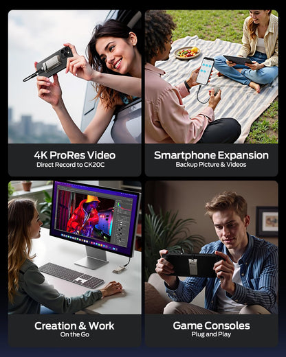 MOVE SPEED 2TB Portable SSD with Apple Find My Tracking & Magnetic Suction - 2060MB/s Read, iPhone 15/16/17/PC Compatible, Zinc Alloy Ultra-Light Design