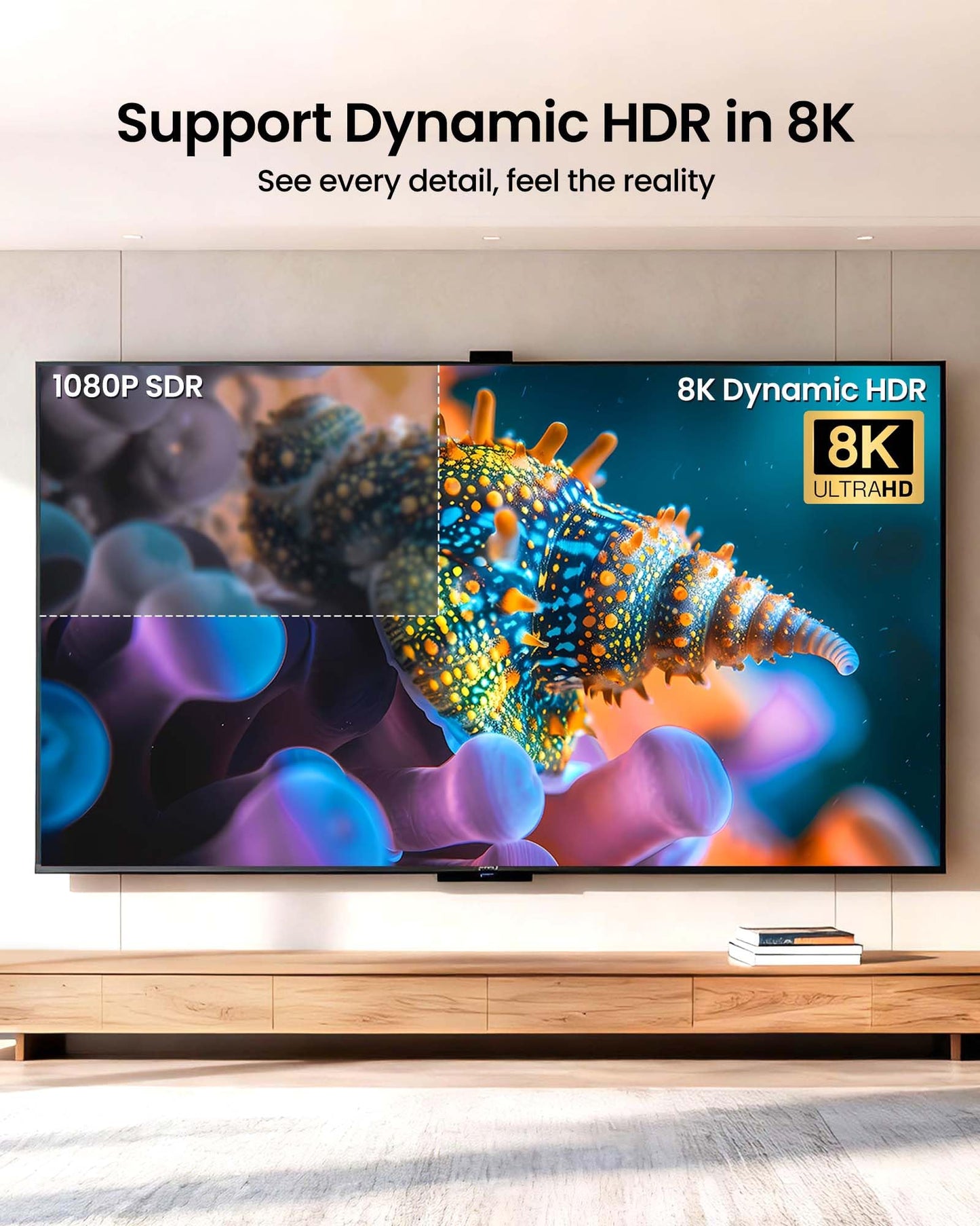 Silkland 8K HDMI ARC/eARC Kabel 2.1 für Soundbars, 2 m, 8K@60Hz, 4K@120Hz, High-Speed-HDMI-Kabel für Heimkino, 48 Gbit/s, Dolby Atmos, DTS:X, kompatibel mit Vizio, Samsung, Bose Soundbars, UHD-Fernsehern und Blu-ray-Playern 