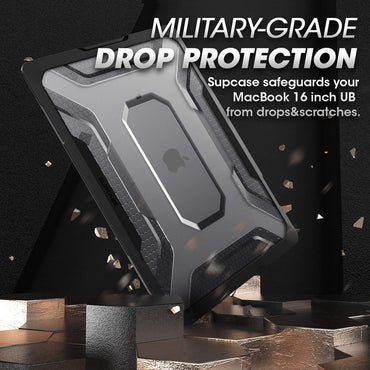 SUPCASE [Unicorn Beetle Series] Schutzhülle für MacBook Pro 16 Zoll A2141 (2019), schlanke, gummierte TPU-Bumper-Abdeckung mit Touch Bar und Touch ID (Schwarz)