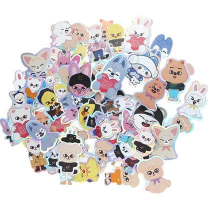 Stray-Kids Stickers Cartoon Laptop Sticker Great for Skateboard Car Bicycle Door Snowboard Waterproof Schoolbags（100PCS-Purple）