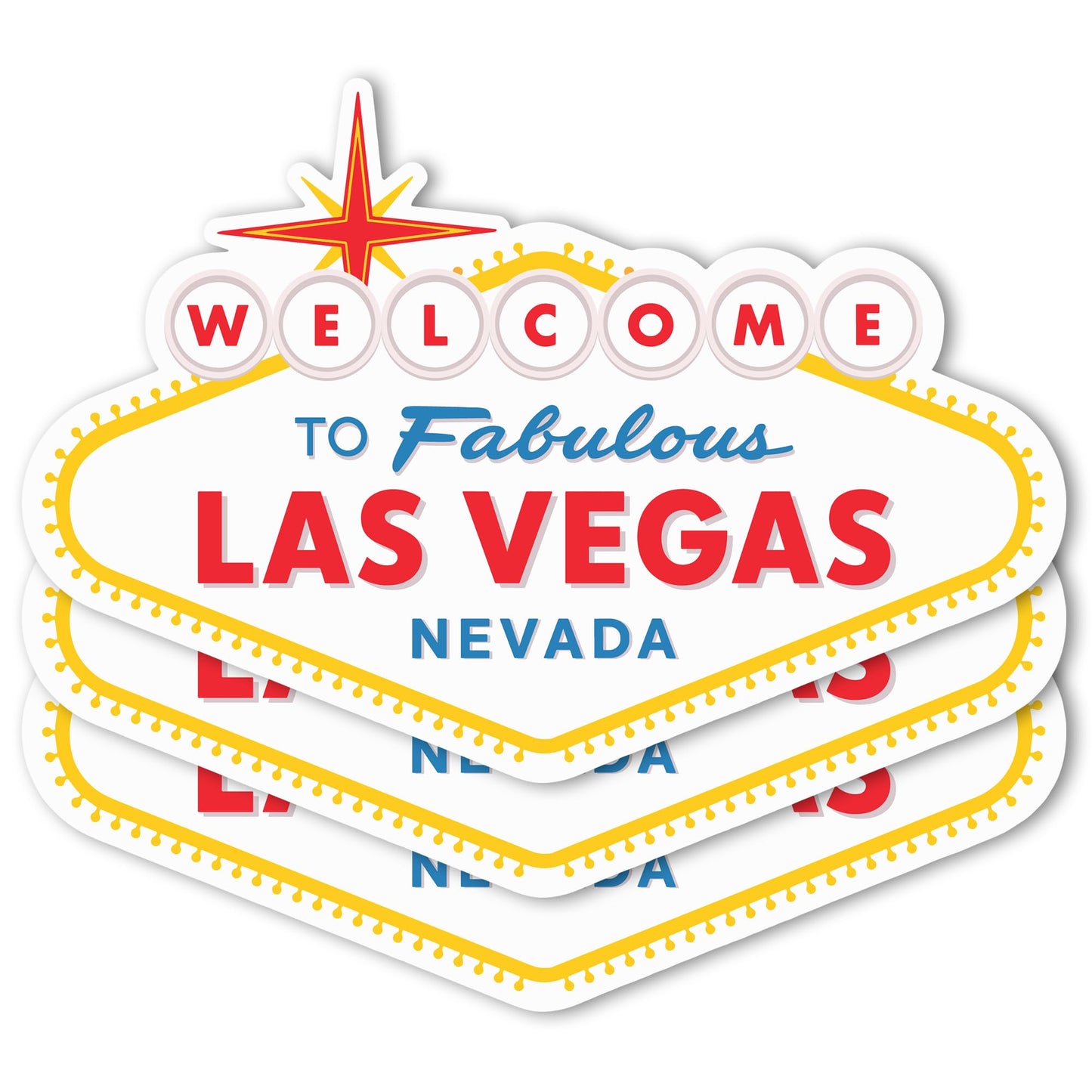 Sticky Expressions | (3 Pcs) Welcome to Fabulous Las Vegas Sticker - Size 3" by 2" - Strong Adhesive, Durable, Weatherproof Las Vegas Sticker. Perfect Vegas Stickers