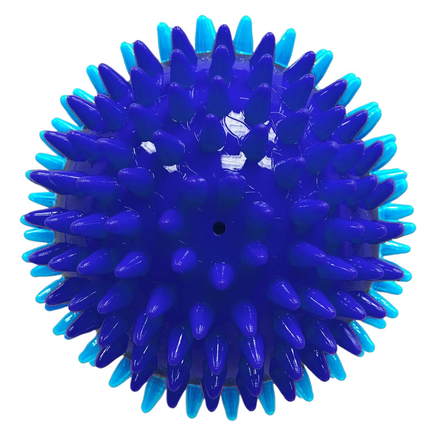 Nerf Dog 3.7in TPR 3-Part Spike Squeak Ball Dog Toy - Dark Blue/Light Blue