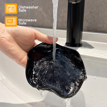 SVLX YIXVN Löffelablage für Herdplatte, 13,5 cm Keramik-Löffelhalter für Küchenarbeitsplatte, Kaffeelöffelhalter, Küchenutensilienablage, Einzugsgeschenk (Schwarz)