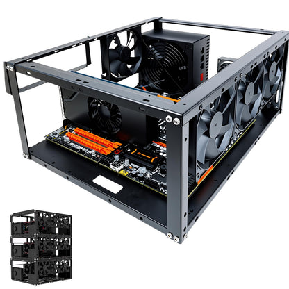 PC Test Bench,Open Air PC Case,Open Frame Computer Chassis, DIY Stackable Techbench Server Rack Mount PC Case for ATX MATX ETAX X79 X99 X10DRL-I X12DPI-N6 Micro ATX Motherboards
